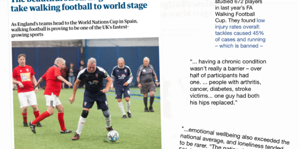 WALKING FOOTBALL HITS THE HEADLINES!